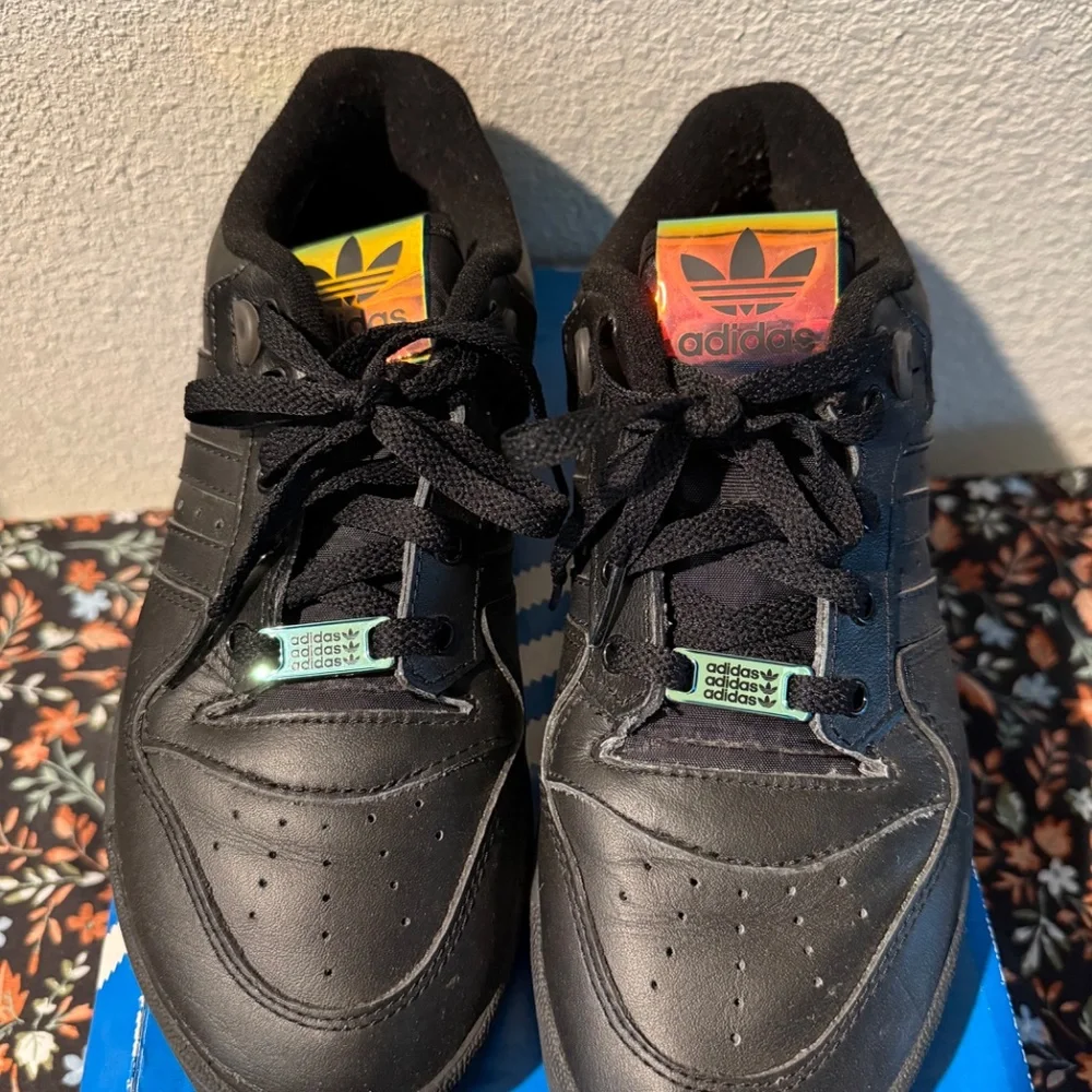 Adidas Rivalry Low Black Iridescent GUC Mens Size 9 (box says 8.5) - Picture 2 of 14